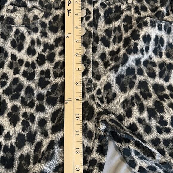 NEW! MIAOU The Junior Pant Gray Leopard Exposed Button Fly Size 27 - Picture 11 of 14